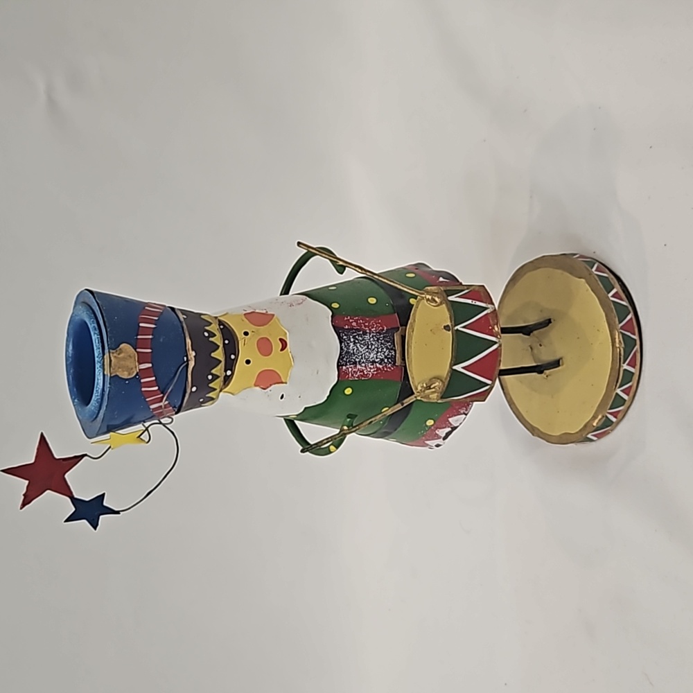 Vintage Robert Alan Candle Co. Handpainted Metal Candlestick Holder